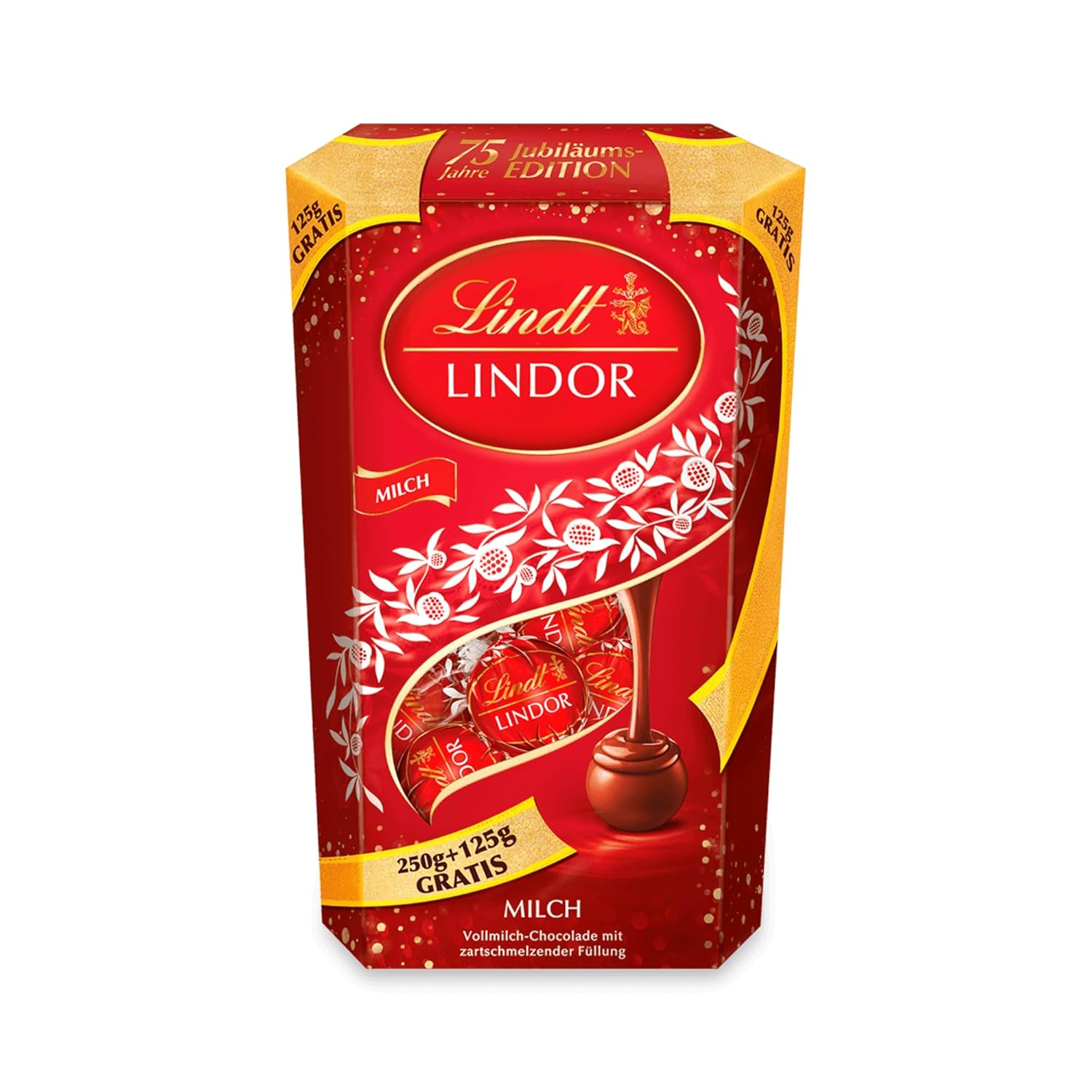 Lindt Schokolade LINDOR Kugeln Milch | 375 g Cornet | Vollmilch ...